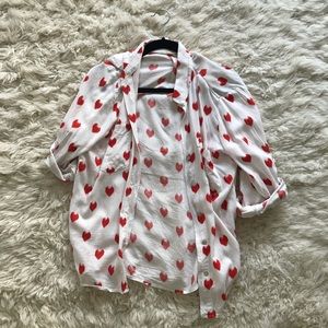 SOLD 4Our Dreamers Heart Linen Buttondown